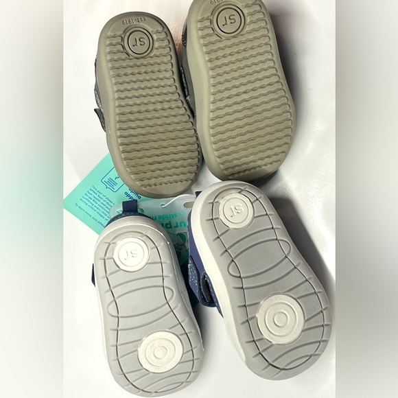 Stride Rite *2 Pairs* Baby Shoes Set - Blue Pair NWT & Gray Pair Preloved Size 3 - Picture 16 of 16